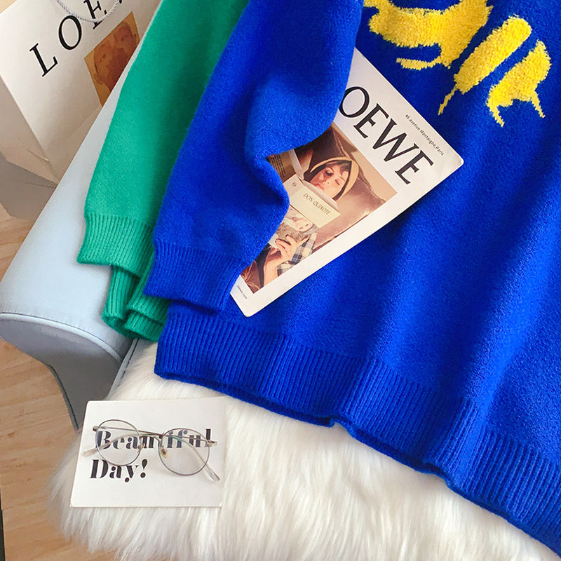 Loose pullover, wearing a lazy and foreign style sweater  5261