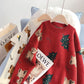 Christmas red sweater women's Pullover foreign style lazy wind sweater  4946