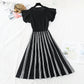 Ice silk thin knitted dress small fragrance temperament goddess style  4678