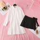 Design sense minority white shirt skirt pleated skirt  4049