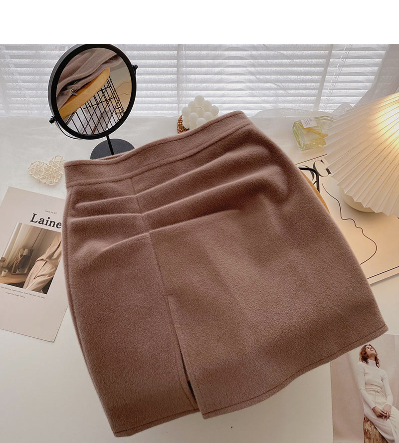 Fashion pleated hips show thin high waist skirt  5493