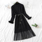 Knee sweater knitted dress fashion suit  4443