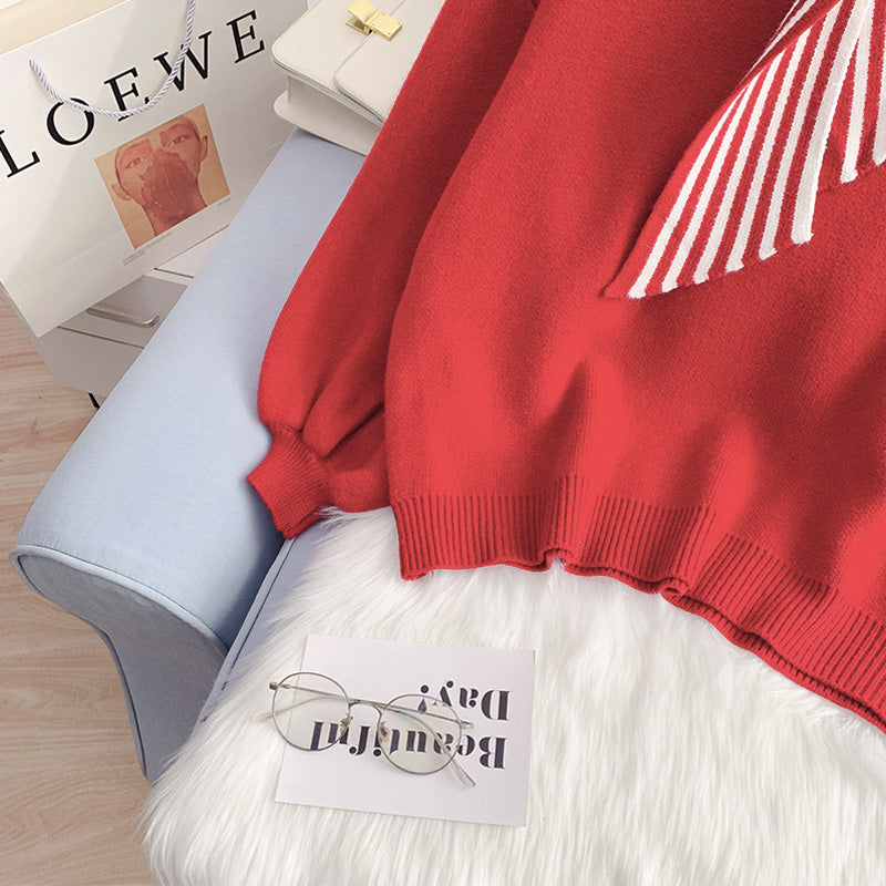 Pull ample de style universitaire pour femme 5090