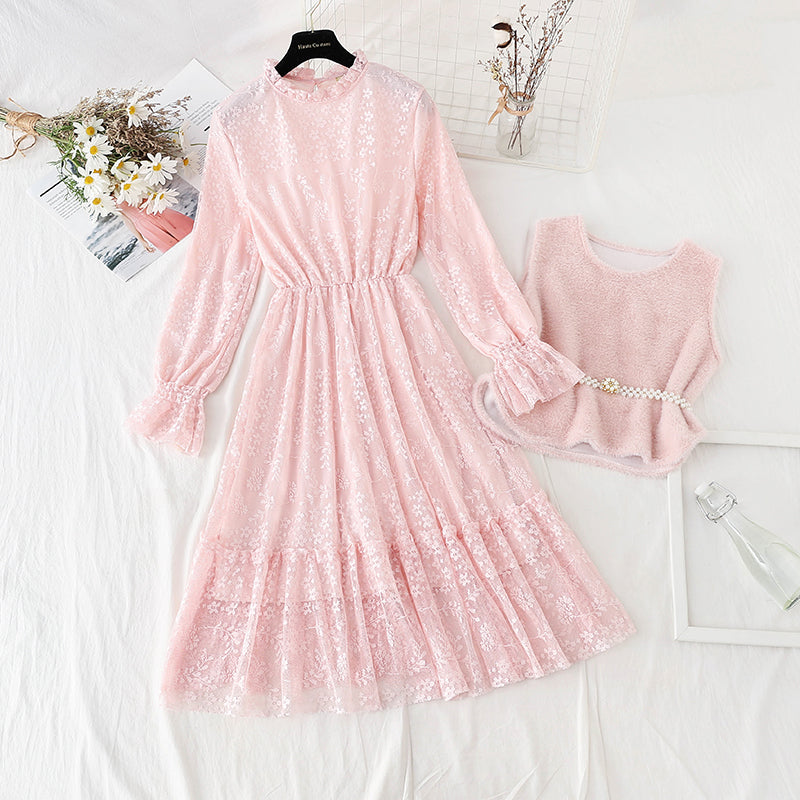 Spitzenkleid leicht reifes Temperament Rock Kinder 4067