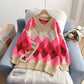 Fauler Wind Lingge Pullover mit V-Ausschnitt Koreanischer Pullover 5128
