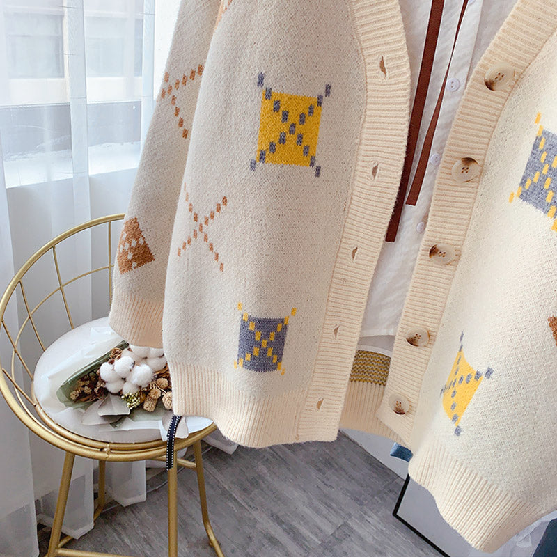 Knitted cardigan coat lazy style coat  5077