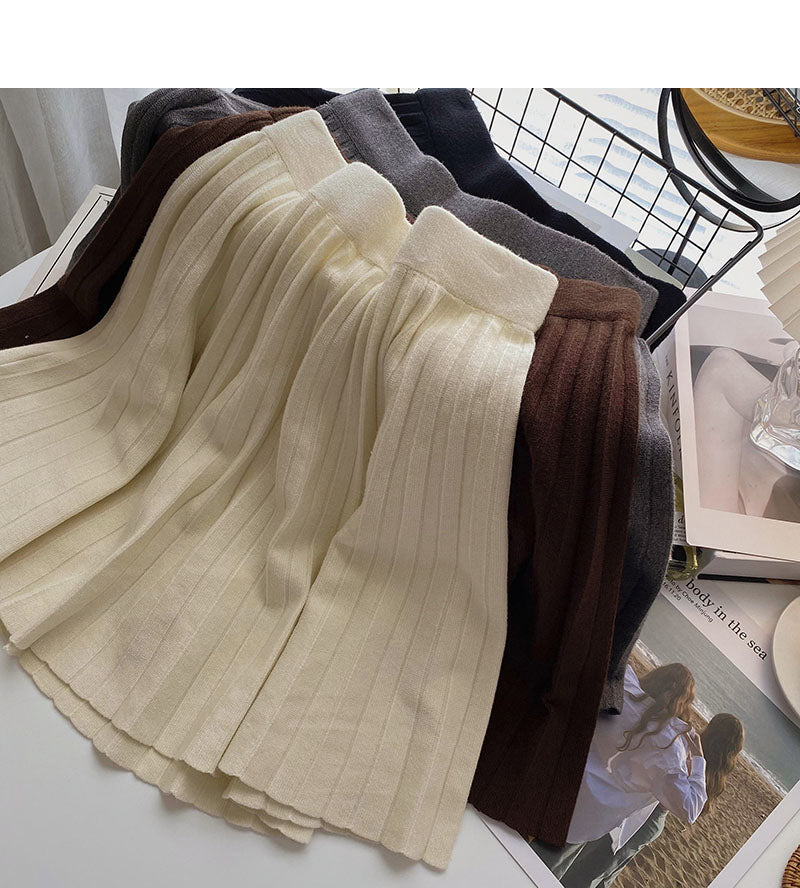 Jupe plissée, design femme, jupe tricotée polyvalente 5271