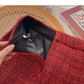 Bright silk tweed short skirt women's Retro Plaid high waist A-shaped skirt  5510
