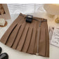 Pleated high waist fashion A-line skirt for women  5298