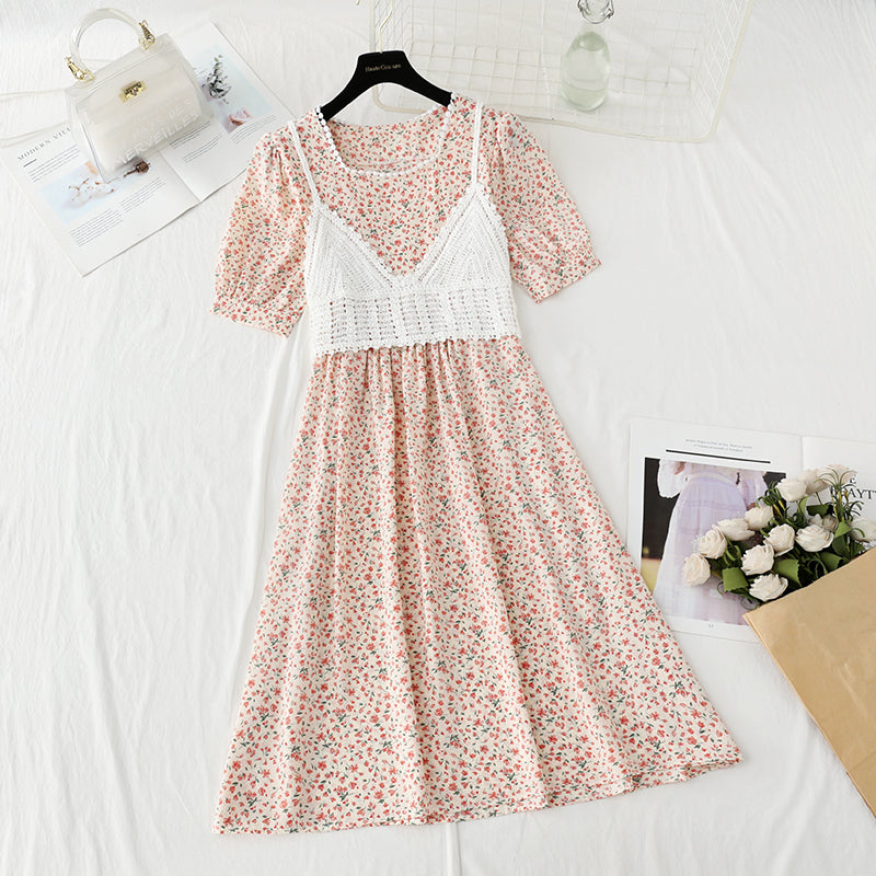 New French sweet small skirt suspender blouse two-piece set  4868