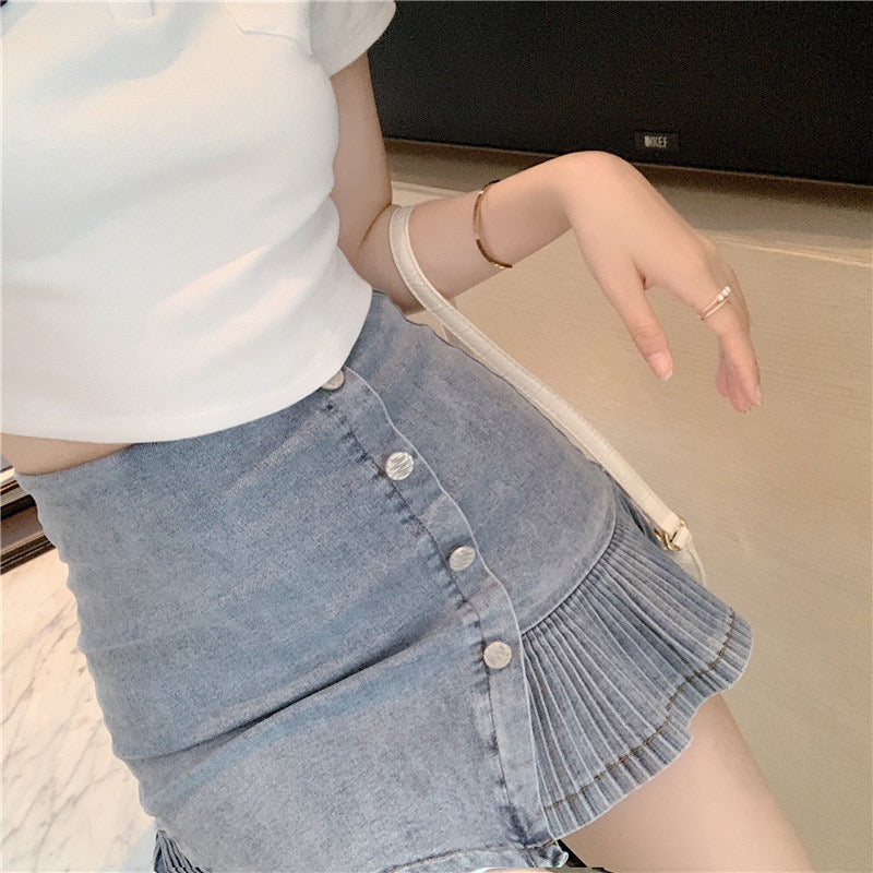 Jupe en jean, jupe taille haute, jupe sirène 3644 