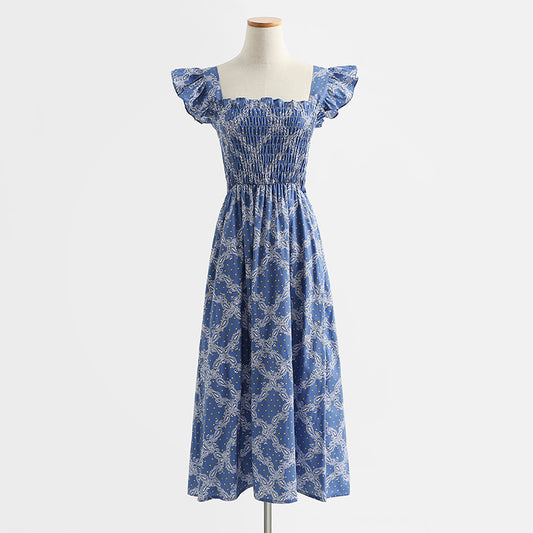 New French floral dress sweet and spicy suspender skirt  4283