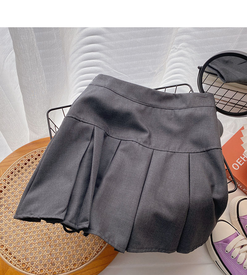 New Korean high waist A-line pleated skirt  5296