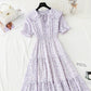 Baby collar floral dress sweet Chiffon fairy skirt  4866