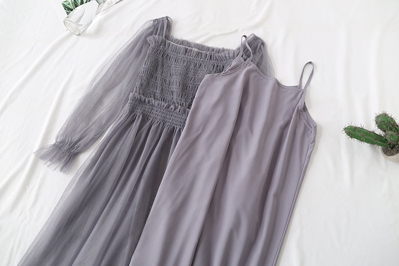 Super xiansen style thin mesh dress  3729