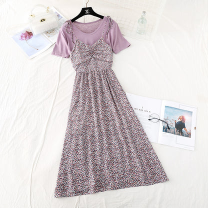 Kleines frisches süßes Strapskleid mit zerbrochenen Blumen 4587