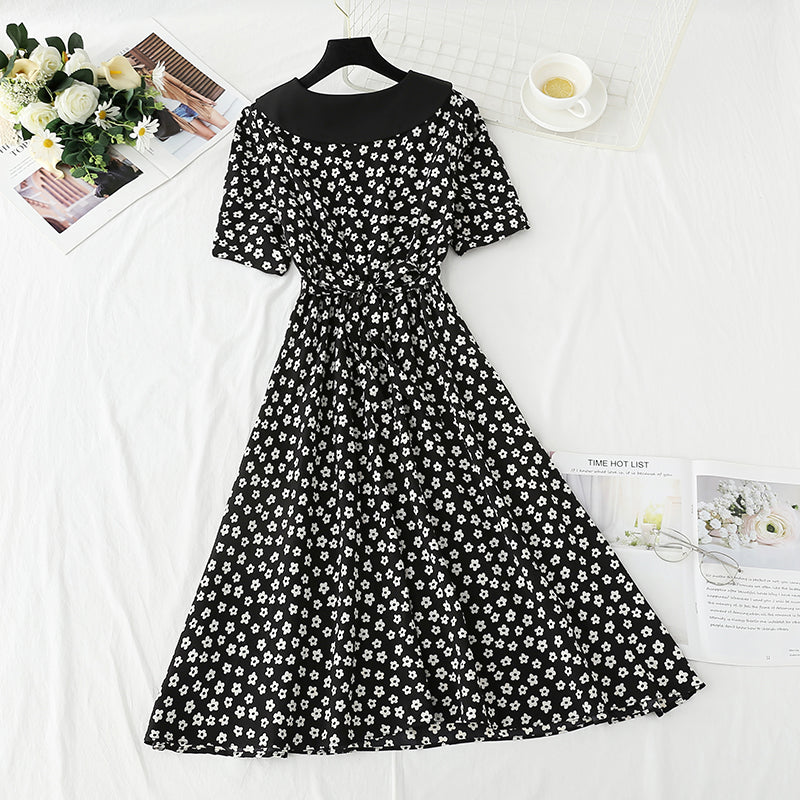 Temperamentrock aus Chiffon mit französischem Taillenverschluss 4276