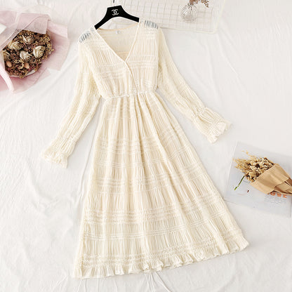 Suspender suit fairy super xiansen French retro long skirt  4026