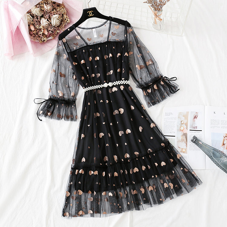 Love gauze dress is super xiansen sweet  4343