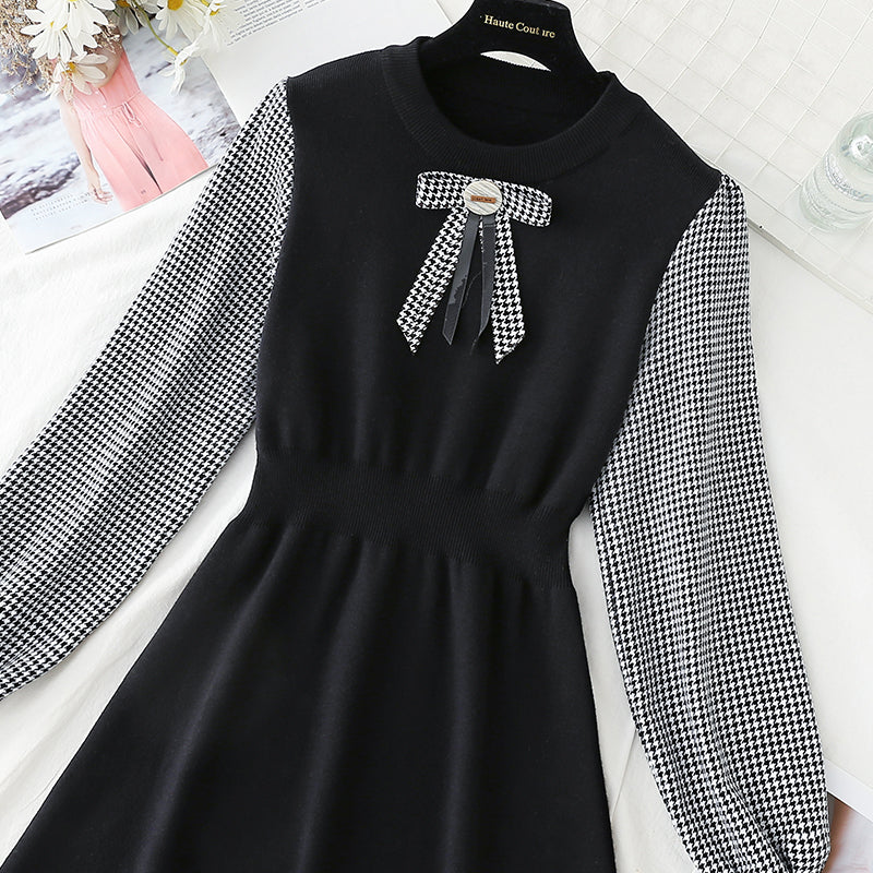 Temperament slim long sleeve bottomed skirt light mature style  4776