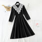 New lace skirt French retro minority black skirt  4564