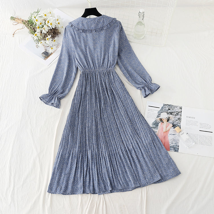 Neuer französischer, altersreduzierender Faltenrock, großer Swingrock, Chiffon, langer Rock 4574