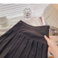 Double breasted decorative high waist design sense of aging retro A-line skirt  5444