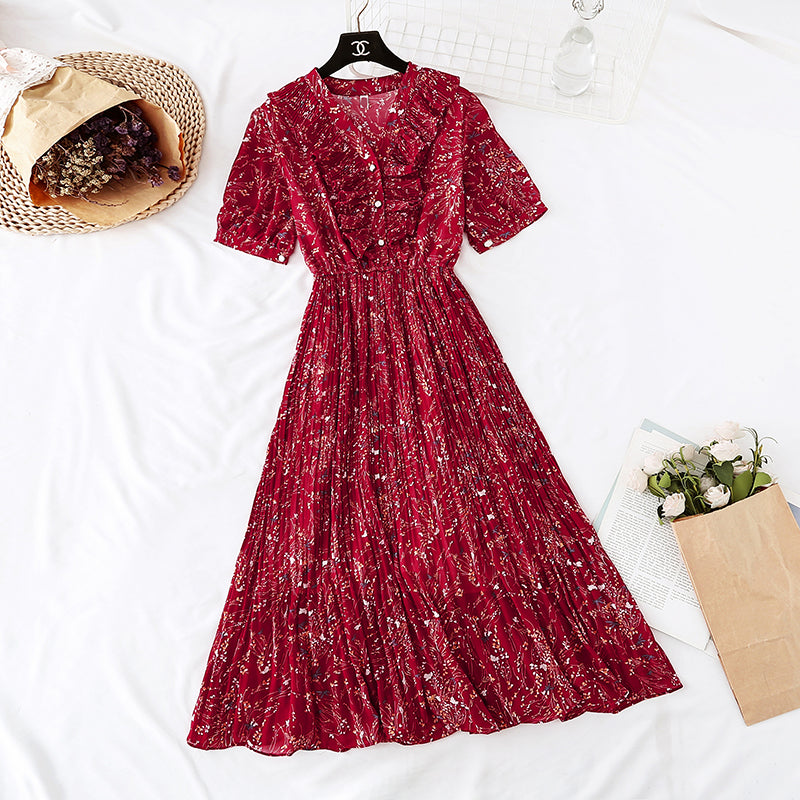 Slim waist French chiffon skirt fairy super fairy series  4504