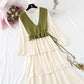 Knitted vest bottomed cake long skirt two-piece suit foreign style  3928