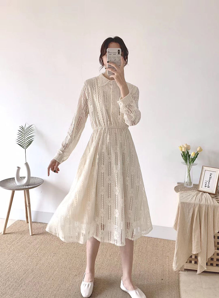 Knierock mit hohem und dünnem Boden und Puppenkragen 3869