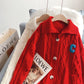 Vintage Twist roter Pullover Mantel Strickjacke 5263
