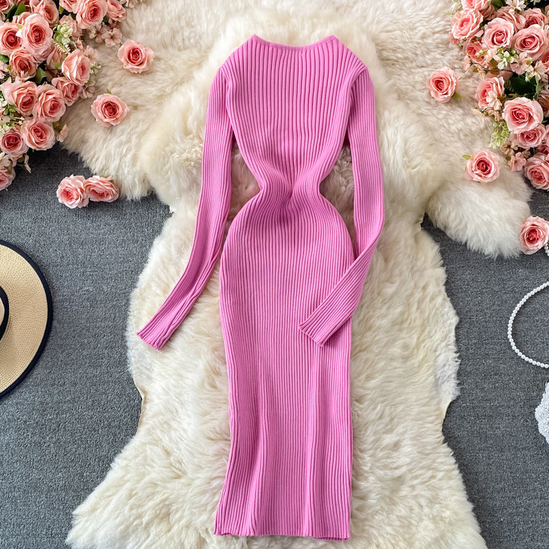 Slim waist Hepburn mid length skirt  3785