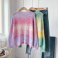 Gestrickter Mohair-Pullover mit Farbverlauf in weicher, wachsartiger Farbe 5078