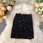 Shiny sequin skirt high waist bling blingA-line skirt  3720