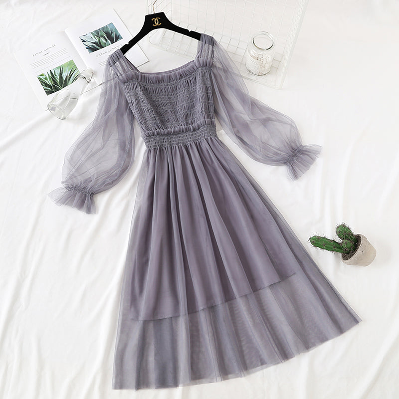 Super xiansen style thin mesh dress  3729