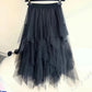 Nouvelle jupe multicouche multicolore à mailles irrégulières, jupe midi en tulle 3687