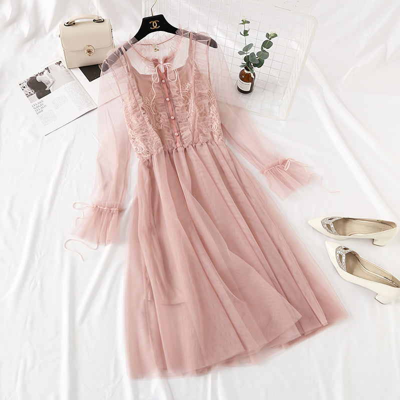 Lace net dress French elegant palace style  4364