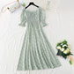 New women's Chiffon Ruffle lace up first love floral dress  4861