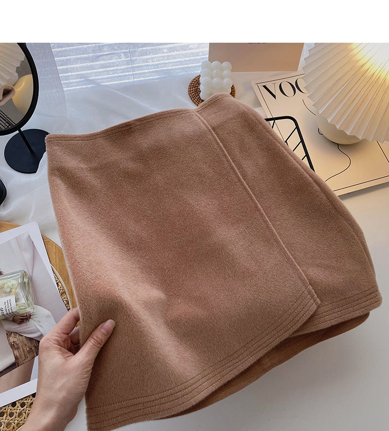 Wollrock in A-Linie mit unregelmäßigem Design zeigt dünne hohe Taille und Hüftrock 5273