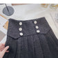 Pleated skirt women's diamond studded high waist Sequin A-line skirt  5390