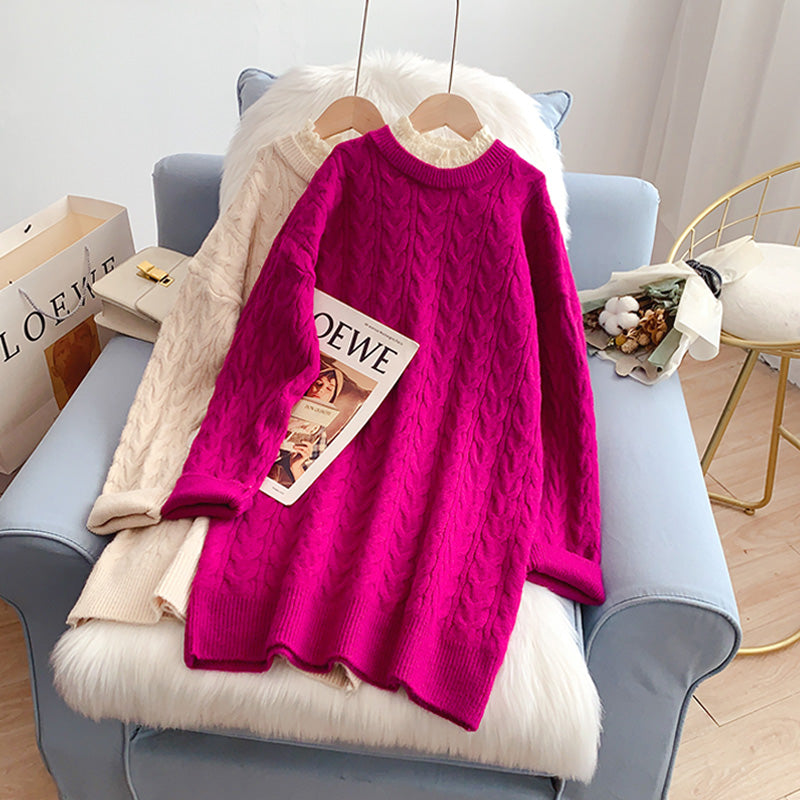 Design sense hemp lace collar sweater  5110