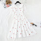 White cotton linen doll collar dress  4203
