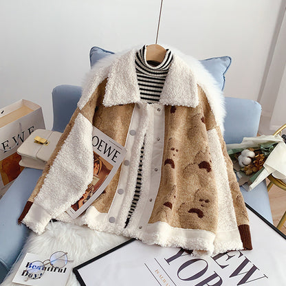 Manteau pull en laine d'agneau cousu Fried Street femme 5240