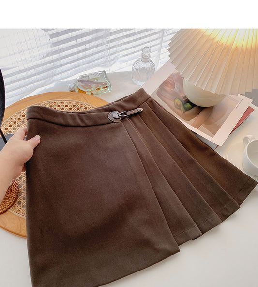 Design sense niche personality slim high waist A-line skirt  5434