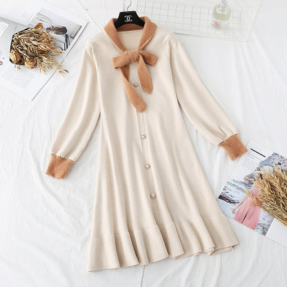 New French first love skirt retro super fairy small fragrance A-shaped skirt  4495