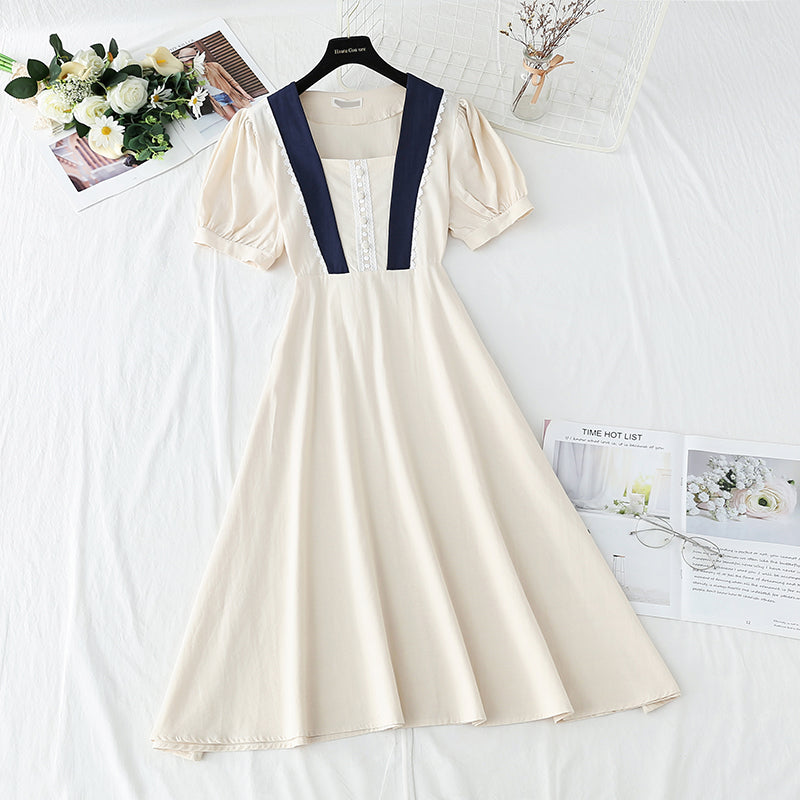 French Retro Tea Break Temperament Taillenlanger Rock A-Linienrock 4249