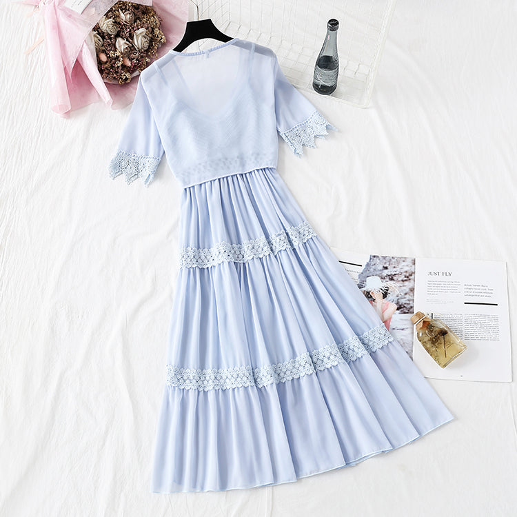 Suspender dress fairy super fairy long skirt  4106