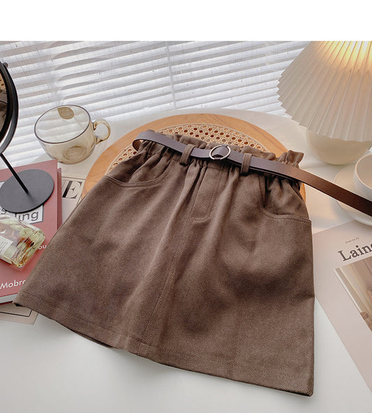 Nouvelle jupe élastique taille haute décontractée de style rétro coréen 5307