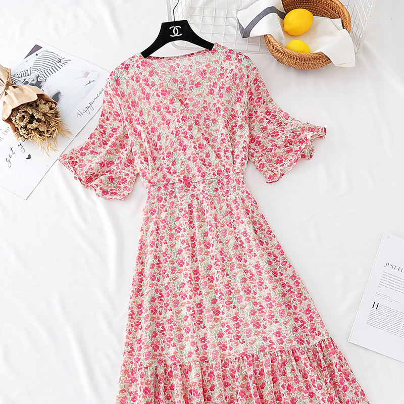 New style temperament, slim waist, French retro lotus leaf skirt  4508