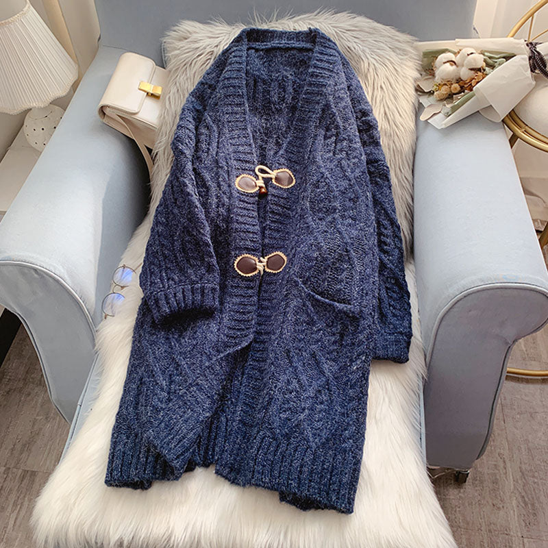 Net red knitted cardigan women's loose and lazy style  5065